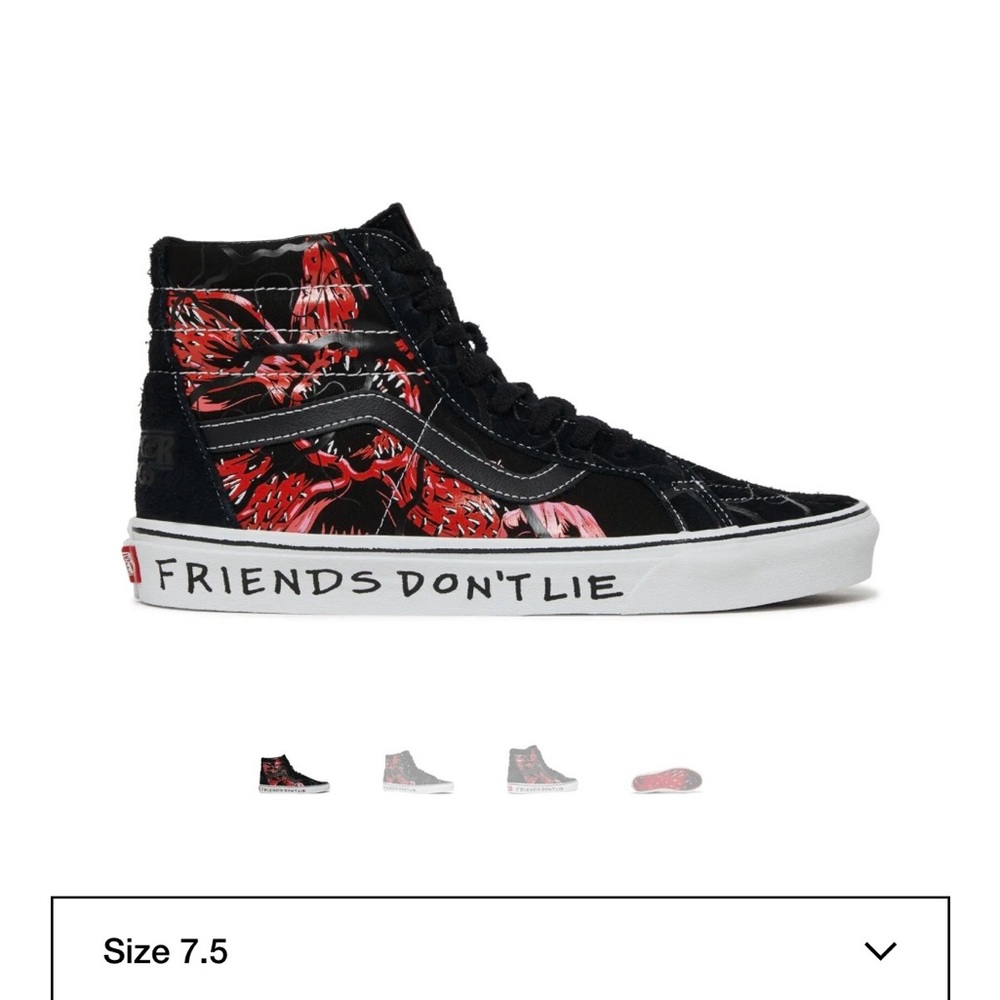 VANS STRANGER THINGS X SK8-HI REISSUE UPSIDE DOWN' (NWT IN BOX)